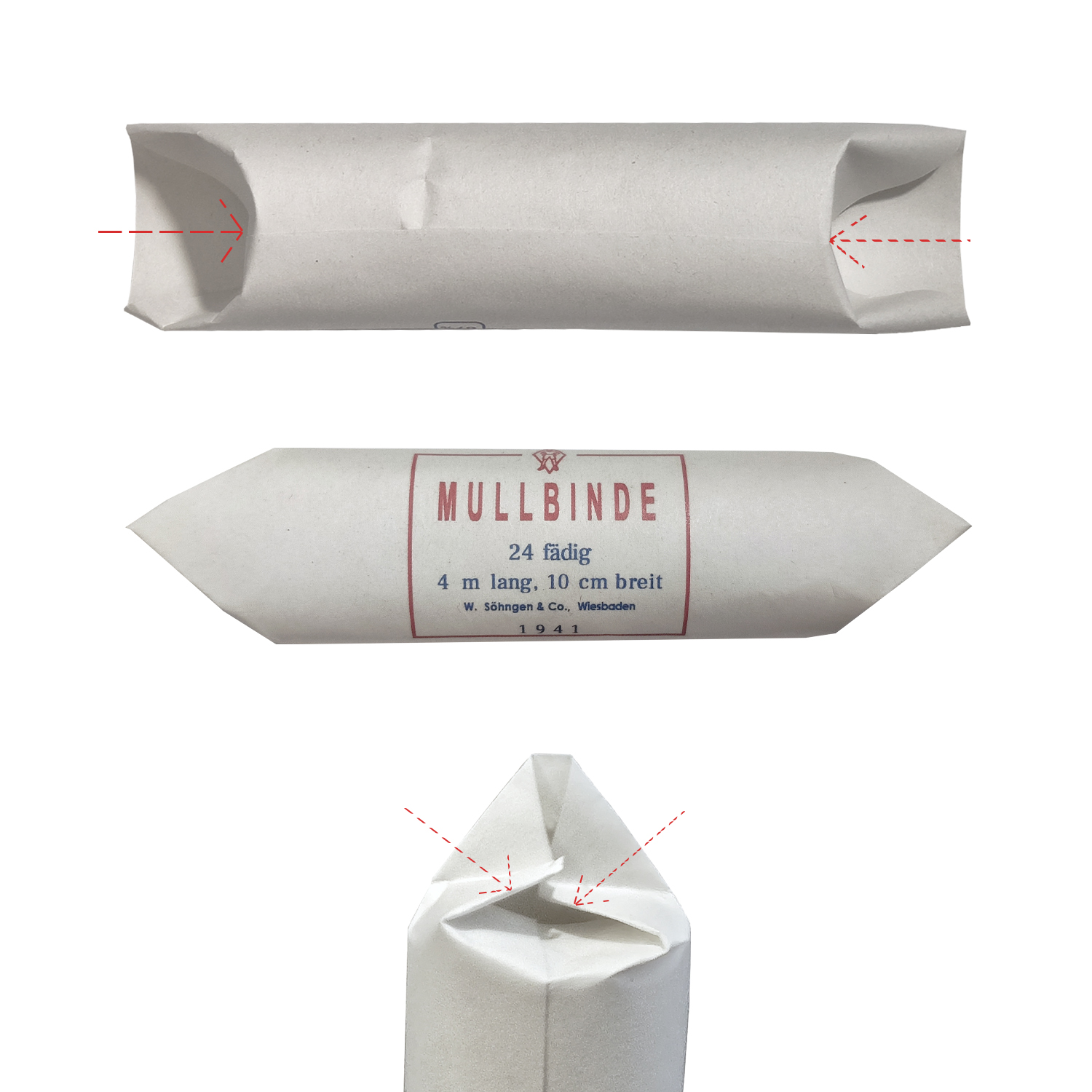 Bandages paper wrap how to make warcopy blog ww2 german wehrmacht mullbinde wwII step 4